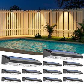 21716 Volisun Solar Fence Lights 12-pack - 100 Lumens Powered Outdoor