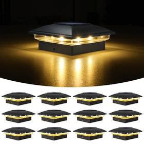 Volisun 725889824652 Solar Post Cap Light Outdoor Waterproof 12pack Fence - Lig