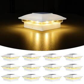 Volisun 725889824669 Solar Post Cap Light Outdoor Waterproof 12pack Fence - Lights For