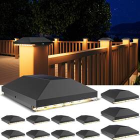 Volisun 725889824713 4x4 Solar Post Cap Light Outdoor Waterproof 12pack Fence - Lights