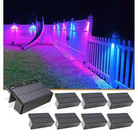 Volisun 727370413383 12-pack 1800mah Outdoor Solar Fence Lights - Waterproof Led Color Glo