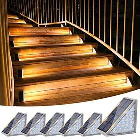 Ip67 Volisun 727370413574 Solar Stair Lights 6 Pack Step Outdoor Waterproof Led Out