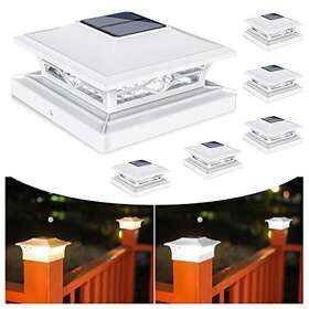 Volisun 727370413765 Solar Post Cap Lights6pack Outdoor Fence Lights White/black