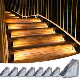 Ip67 Volisun 727370414076 Outdoor Stair Lights 8 Pack Solar Step Waterproof 80 Lum