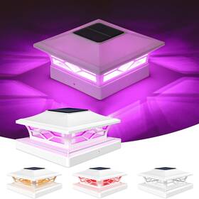 Volisun 727370414434 Solar Post Cap Light Outdoor Waterproof Rgb Color Changing - Fe