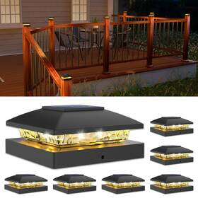 Volisun 727370414861 4x4 Solar Post Cap Light 6pack Fence - Lights Outdoor Waterproof F