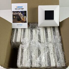 Volisun 727370414892 4x4 Solar Post Cap Light For Wooden/vinyl 12 Pack White