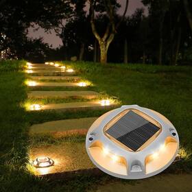 Volisun 767065682366 Solar Driveway Lights Dock Marine 8pack White Warm