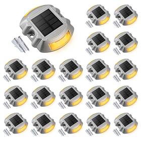 B0cysvv8wy Volisun Solar Deck Lights - 20-pack Led Ip67 Waterproof Outdoor Warning Step Lig