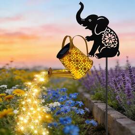 Al-elephant-tshd-1p Vookry Solar Watering Can Lights Outdoor With Elephant Silhouette Stake Garden