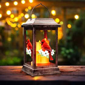 Lzdl-4 Vookry Solar Lanterns Outdoor Hanging Metal With Glass Cardinal Ligh