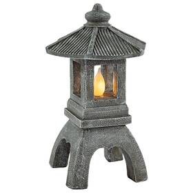 S2032 Vp Home Pagoda Garden Statue Solar 12 Inch H X 7.5 W 6.5 D Tranquil