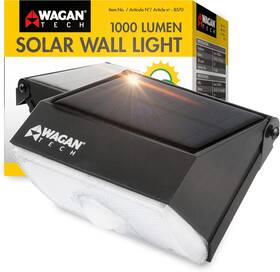 El8570 Wagan Corporation 1000 Lumens Outdoor Led Solar Wall Light Waterproof Motion Detected Black
