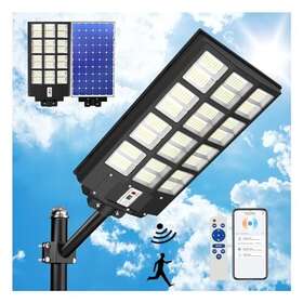 Waitscher 606408755049 Solar Street Lights Outdoor Dusk To Dawn Flood With App 200