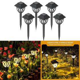 Wa3832290ur Waltyotur 6 Pack Waterproof Outdoor Led Solar Landscape Lights Pathway Warm White
