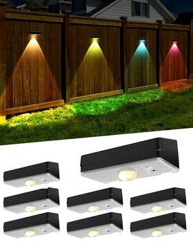 1lens Wanjotec 2025 Solar Fence Deck Lights Outdoor 8 Pack Ip65 Waterproof Auto On Off 30h