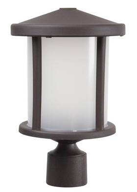 Wave Lighting 022678016060 Outdoor Round Post Lantern Light Fixture Bronze Frosted Glass