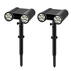 Wdt-18001b Wdtpro Solar Lights Dual Head Outdoor Led Spotlight Landscape Wall