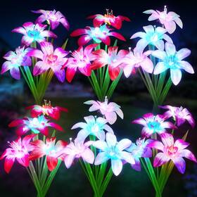 Tfl001-6 Wdtpro 2025 Upgraded Solar Lights Outdoor 6 Pack Garden With 24 Blooming L