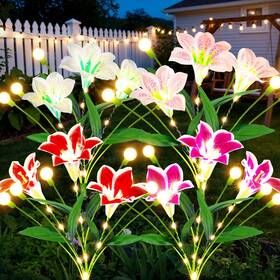 Tfl063b Wdtpro Upgraded Solar Garden Lights Outdoor 4 Pack 2-in-1 Firefly Swaying Lig