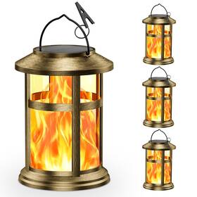 Tll048 Wdtpro Solar Lanterns Outdoor Waterproof 4 Pack Upgraded Flickering Flame Lan