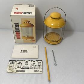 Weber 077924091025 Vintage Lars Lantern Gold Sweden Rust Proof Cast Aluminum Enamel 1984