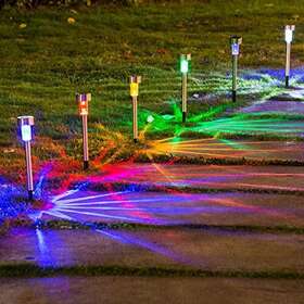 Wellgium 798220677903 Solar Lights Outdoor Garden Landscape Lighting Pathway Light