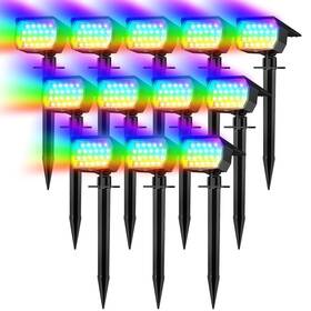 Cpd-22 Wenaty Solar Spot Lights Outdoor Color Changing 7 Mode/12 Pack Christmas Landscap