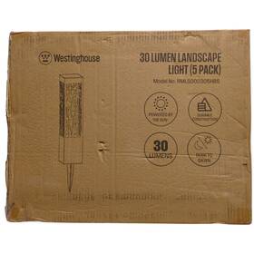 Westinghouse 193023025409 Led Solar Path Lights 30 Lumens 5-pack Black