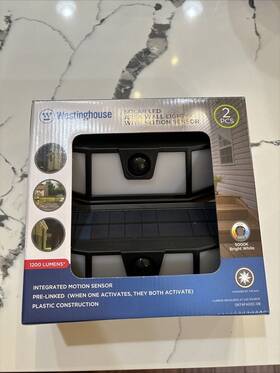 980378042 Westinghouse Solar Led Area Wall Light With Motion Sensor Pack Of 2 New