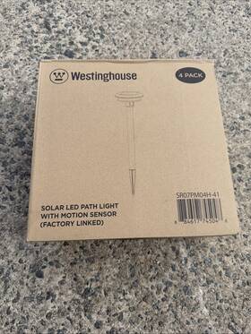 Sr07pm04h-41 Westinghouse Solar Stainless Steel Gray Motion Sensing Led Weather Resistant Path Light 4 Pk