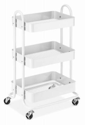 Whitmor 6055-11631-wht 3-tier Metal Shelf Utility Cart White 13.35 X 17 31 Inch -