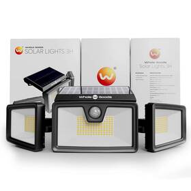 3-heads Whole Goods 689280505841 Solar Lights For Outside W-solar Security Pir Motion Outdoor