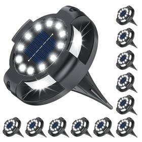 Z7-01251102310321 Wilux Solar Pathway Lights Outdoor 12 Packs Bright White 16 Leds Ground Walkway With