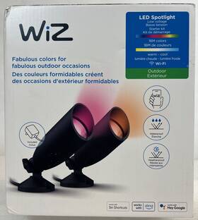 604561 Wiz Connected Outdoor Rgb Led Spotlights 2-pack With Power Adapter Smart Wi-fi