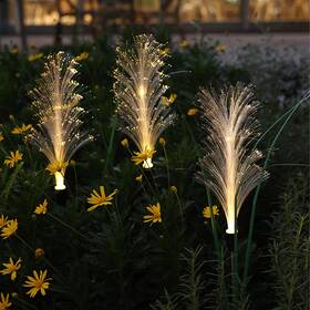 Rl20231211 Wogoon Solar Reed Lights 4 Pack - Fiber Optic Waterproof Led For Outside Decorate Pa