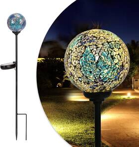 Wonder Solar 313057934939 Garden Lights Outdoor Decorative - Gazing Ball Mosaic Stakes