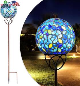 Wonder Solar 313106963958 Lights Outdoor Decorative Gazing Ball Mosaic Garden Stakes Decorati