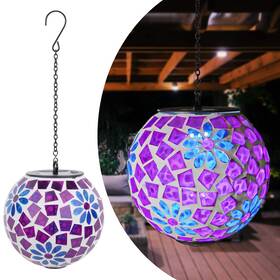 Xg4609120 Wonder Solar Hanging Lantern Outdoor Lanterns Mosaic Gazing Ball