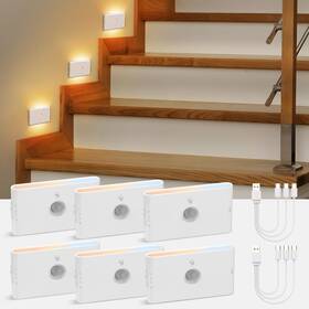 Wl0901111 Wowatt Rechargeable Motion Sensor Stair Light White Night Lights With Magnetic Moun