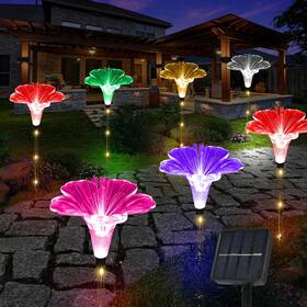Xgbh001 X-giftkey Solar Garden Lights For Mom Gifts Decor Outdoor 6pack Fiber Optic Lily Flowers