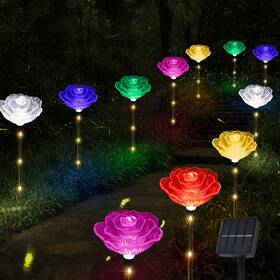 Xgbh01-1 X-giftkey Solar Rose Lights Outdoor6pack Multicolor Flowers For Mothers