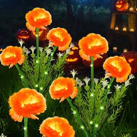 Xgemo-2 X-giftkey Halloween Decorations Solar Marigold Garden Lights Outdoor 2packs A