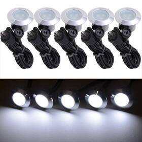 X-dcl-11-001-0003 Xcceries 5pcs Deck Garden Landscape Led Lights Low Voltage Waterproof Stairs Cool White