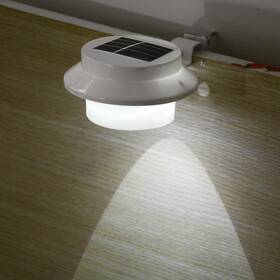 X-slp-11-004-0001 Xcceries Led Solar Power Gutter Light Outdoor Security Fence With Bracket White
