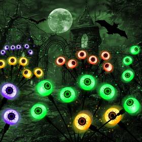 Sel4p24l4c001 Xingpold 4 Pack Halloween Decorations Outdoor Solar Eyeball Lights Colors 24led Hal