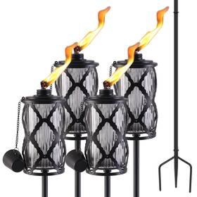Dc-lx-hsbl-4 Xinwxss Home Garden Torch Set Of 4 Large Capacity 16oz Outdoor Glass D