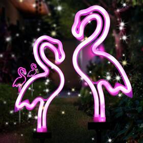 Hln001 Xinyaoshanghang Flamingo Solar Lights Outdoor Pink Flamingos For Yard Waterproof Neon