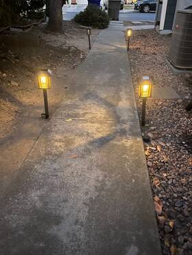 Hw-6163b-04 Xmcosy Solar Pathway Lights Outdoor 20 Lm 2-tone Bronze And Wood Colour Led W
