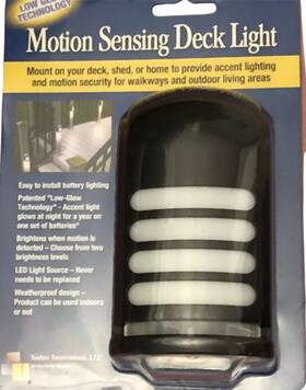 Bl775 Xodus Innovations. Llc Motion Sensing Deck Lighting Model 2 Time Setings Waterproof Low Glow New